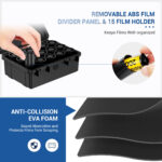 JJC Sturdy Secure 35mm Film Case Canister Holder with 15 Rolls Film Canister,IP67 Waterproof 35mm Film Container for 15 Rolls135 Film