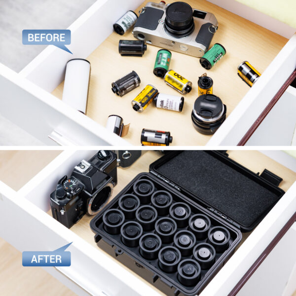 JJC Sturdy Secure 35mm Film Case Canister Holder with 15 Rolls Film Canister - Image 5