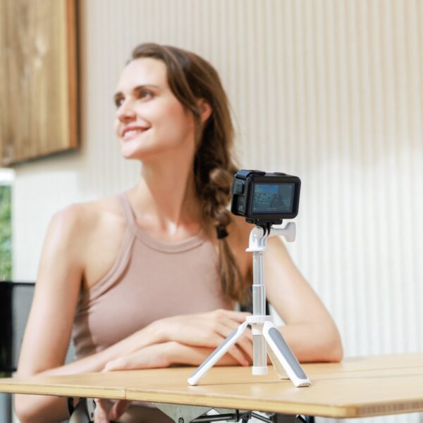 Extendable Mini Tripod & Selfie Stick for Action Camera (White) - Image 7