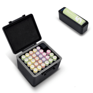 JJC AA Battery Case for 28x AA, AA Battery Storage Case with Detachable Tester,28 Slots AA /14500 holder Organizer Storage for Household Batteries,Water-Resistant and Shockproof