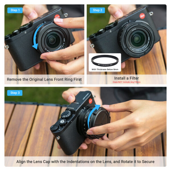 JJC Auto Open Lens Cap for Panasonic Lumix DMC-LX100 DMC-LX100II