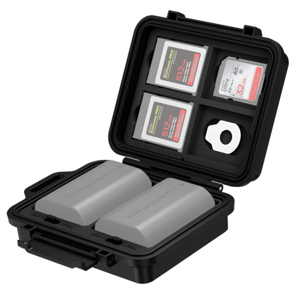JJC Portable Camera Battery Memory Card Storage Case for 3 SD Card,4 CFexpress Type-BXQD Cards,2 Camera Batteries,Compact Cameras Battery Holder Box for LP-E6 NP-FZ100 NPW235 - Image 3
