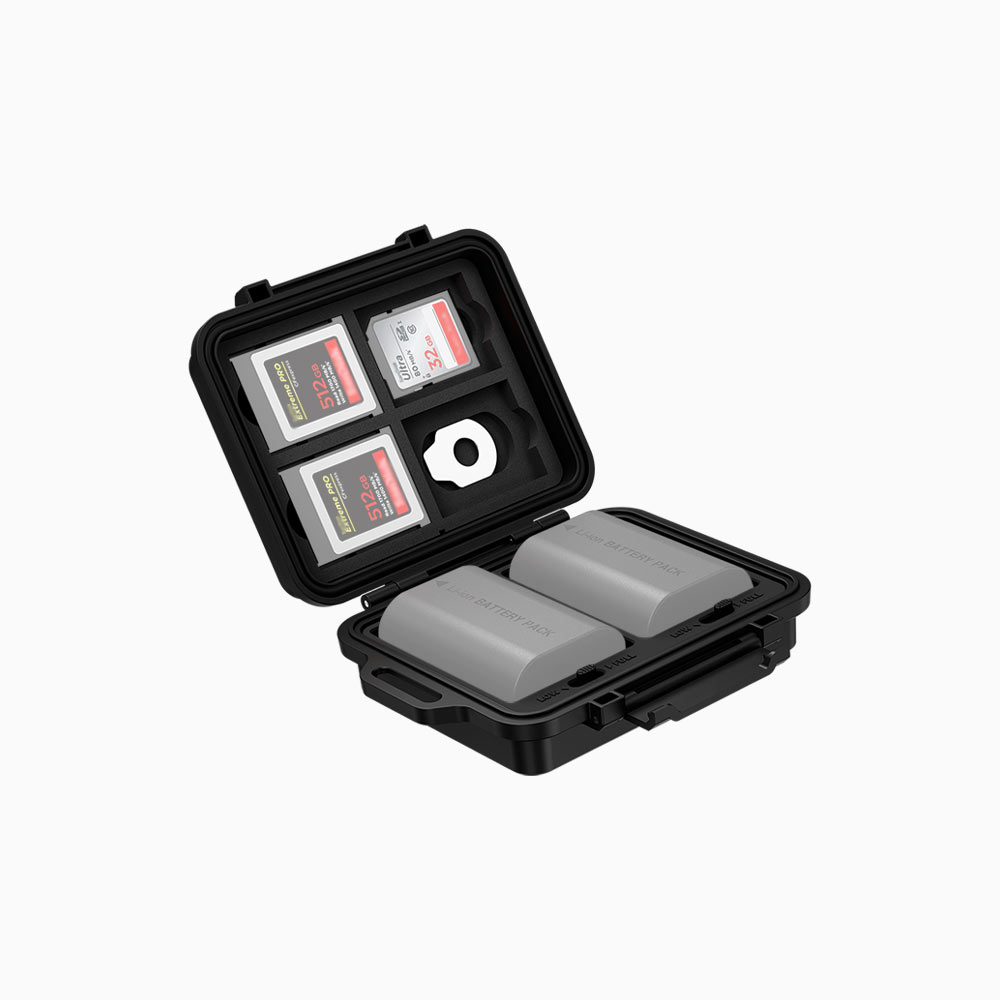 JJC Portable Camera Battery Memory Card Storage Case for 3 SD Card,4 CFexpress Type-B/XQD Cards,2 Camera Batteries,Compact Cameras Battery Holder Box for LP-E6 NP-FZ100 NPW235