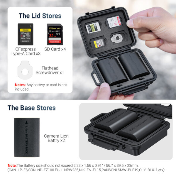 OLYMPUS CAMEDIA C-8080 メモリーカード 予備電池 ケース付 JJC Portable Camera Battery Memory Card Storage Case for 4 SD Card