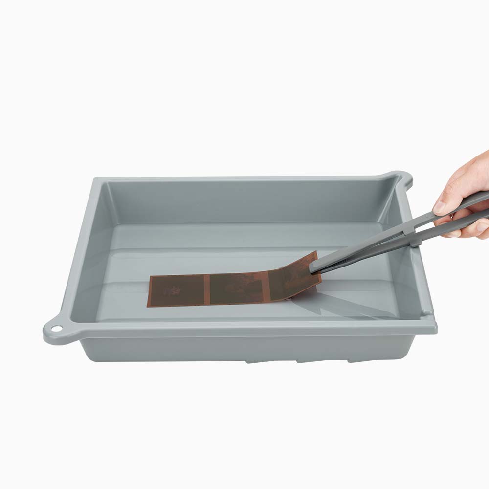 Grey 13x15 Darkroom Print Film Developing Photo Tray with Print Developing Tongs
