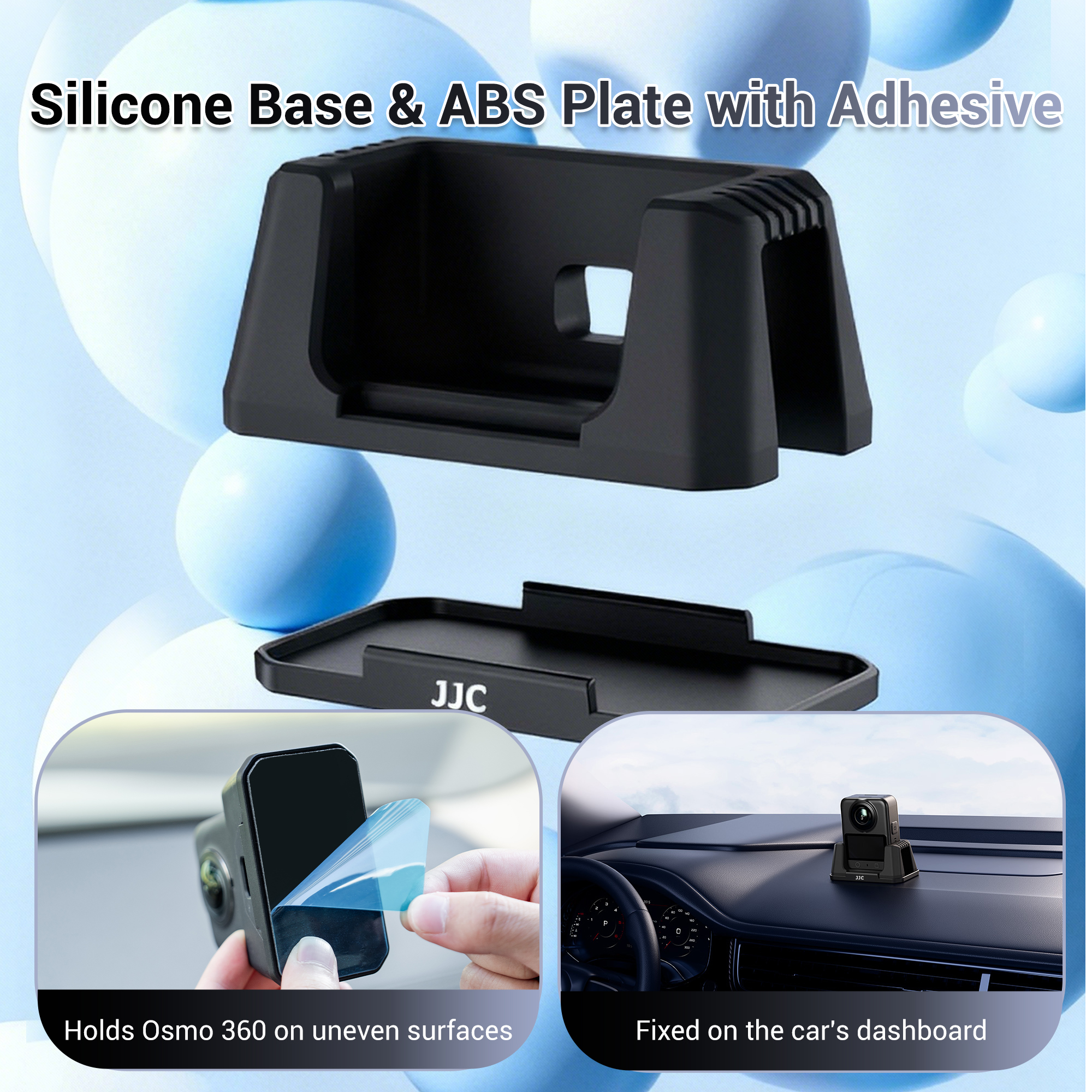 JJC Non-Slip Silicone Stand for Osmo 360 Xtra Sphra 360 Table Desktop Car Dashboard Mount with Adhesive Base Not Interfere Charging - Image 4