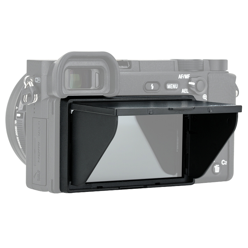 JJC 83x48mm Foldable Camera LCD Screen Hood Shade Cover for Sony A6000 A6100 A6300 A6400 A6500 A6600 Block Sunlight Anti-Glare Pop-up Screen Protector Display Guard Monitor Shield Adhesive-On