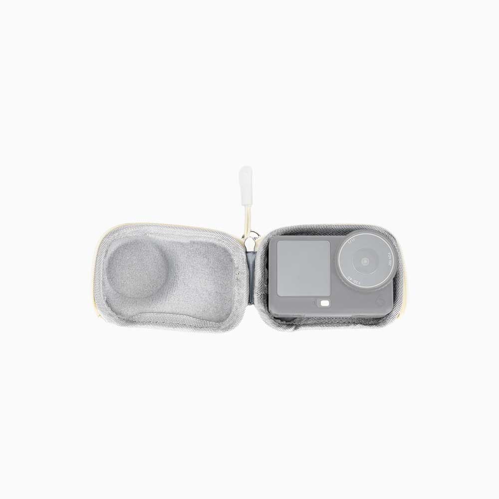 JJC Semi-Open Hard Shell Mini Compact Case for Osmo Action 6 5 Pro 4 3 Xtra Edge Sturdy Durable EVA Velvet Interior Dust Splash Proof Anti-Shock with Carabiner Half Zipper Can Connect Tripod Selfie Stick Gray - Image 2