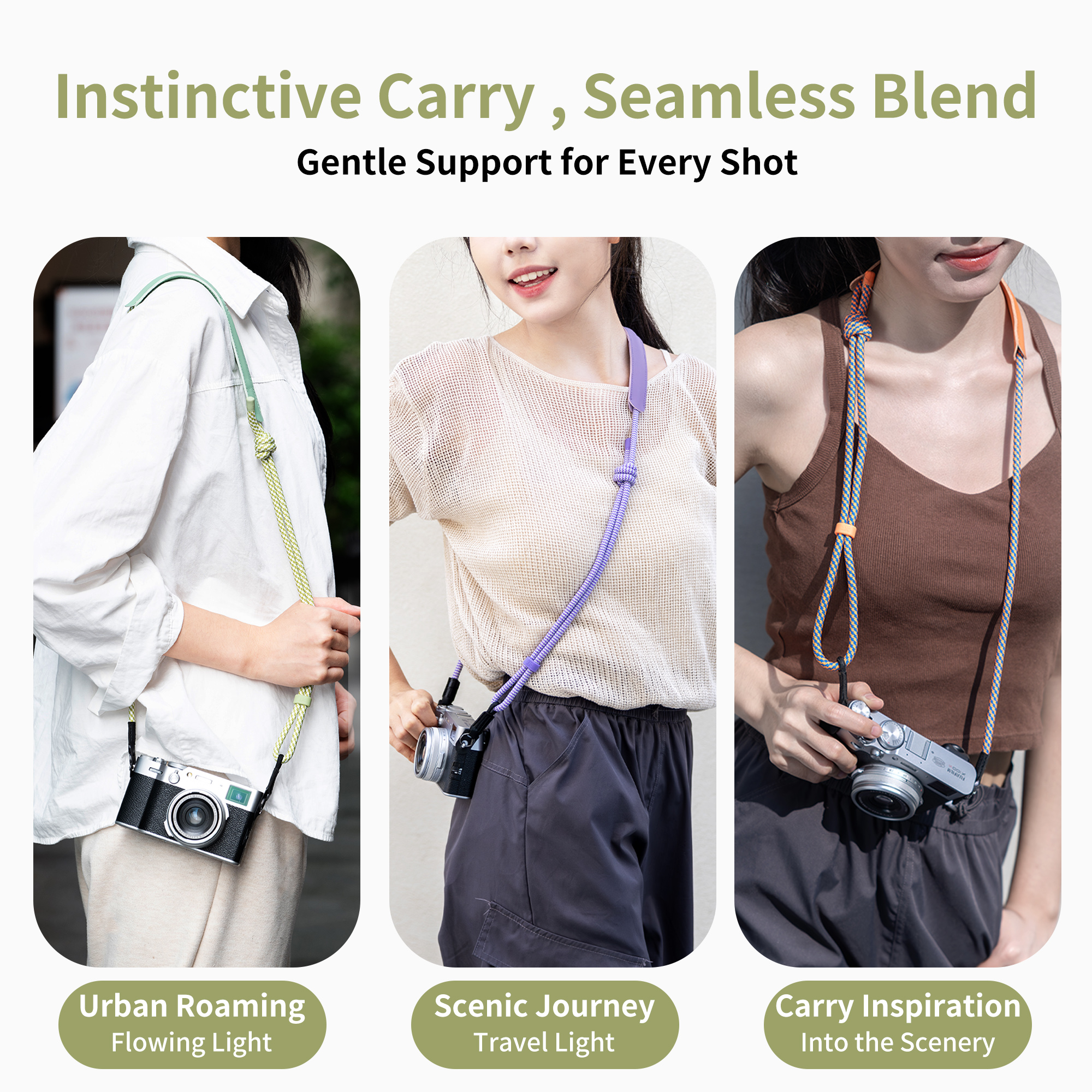 JJC Neck Strap for Leica D-Lux 8 7 Typ 109 Q Q2 3 43 Fujifilm X-Half X-E 5 X-T 50 X-T 30 Retro-Style Compact Camera with Strap Lugs Microfiber Leather Pads Anti-Scratch Adjustable Length Light Purple - Image 7