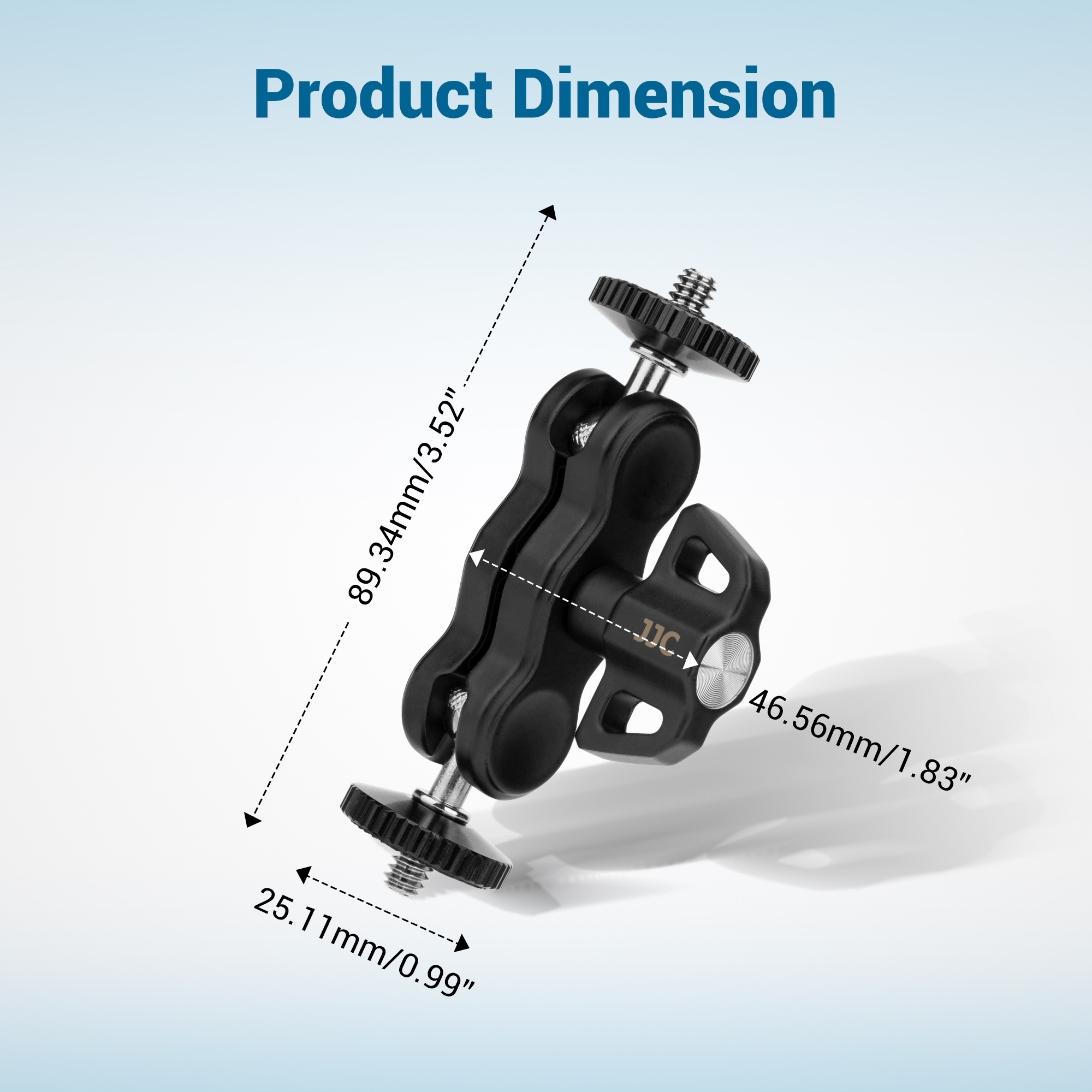 JJC Multi-Function Bean Pod Ball Head Two 1/4"-20 Male Threads Aluminum Frame with Rubber Anti-Slip Pads Secure Firmly Wide-Range Adjustable - Image 7
