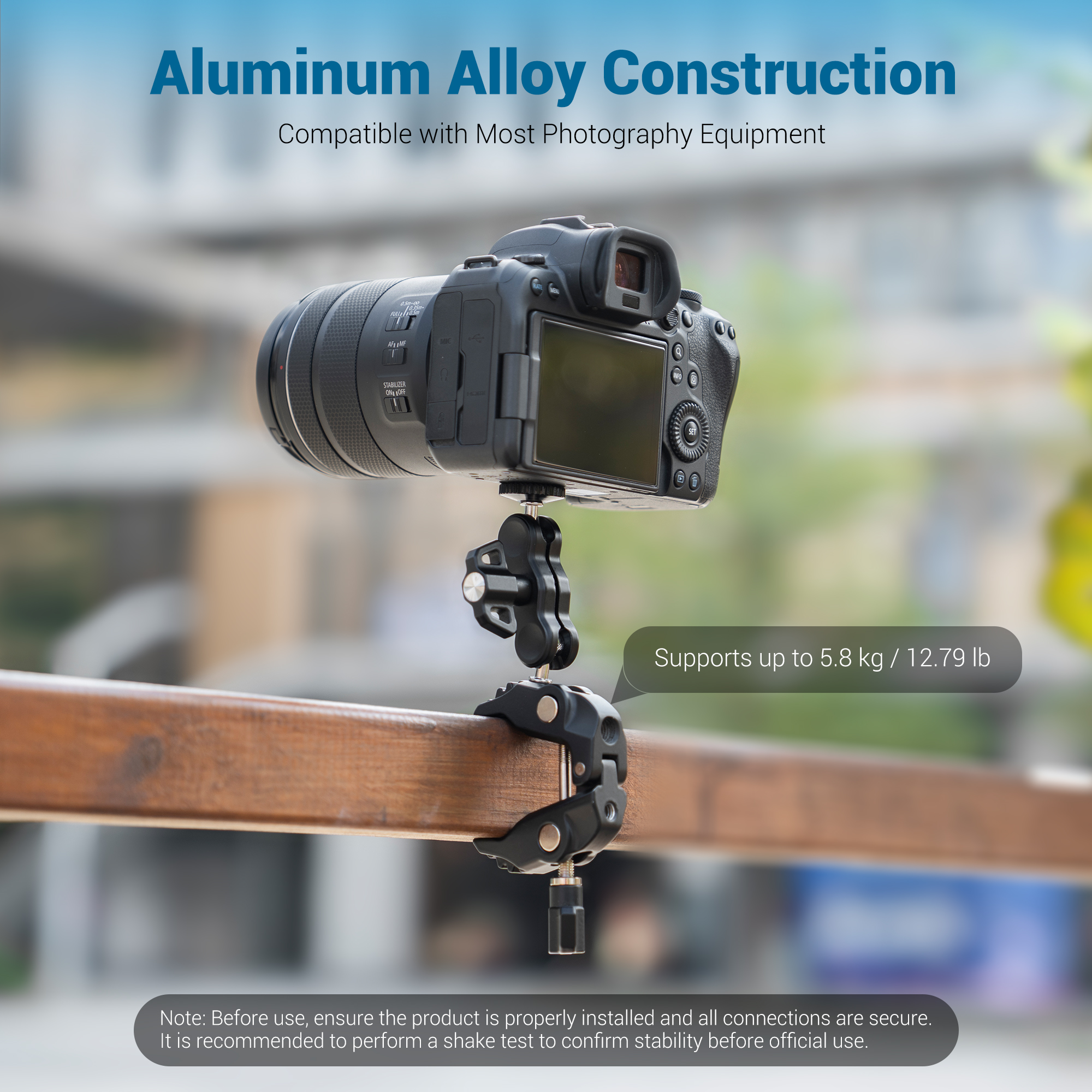 JJC Multi-Function Power Clamp Kit Aluminum Frame Non-slip Rubber Pads Mount on Desktop Bike Railing for Most iPhone 17 Sony Canon DLSR Mirrorless Cameras DJI Insta360 Gopro Action Cameras Multi-Angle Vlog Video Live Stream Recording Accessories - Image 6