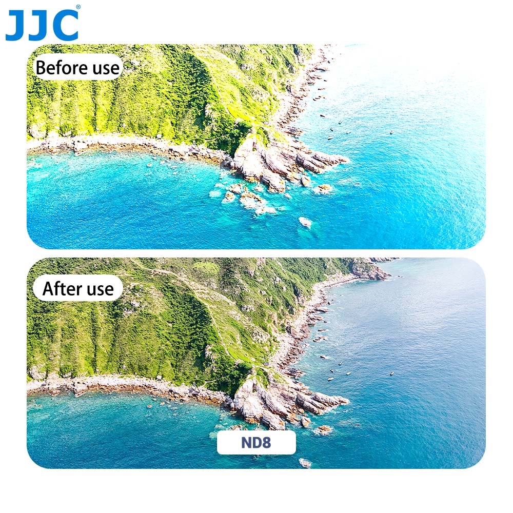JJC ND8 Filter for DJI Action 6 & Xtra Edge Multi Layers Coating Optical Glass Reduce Light Long Exposure Anti-Dust Fingerprints Scratch with Filter Case Microfiber Cleaning Cloth - Image 3