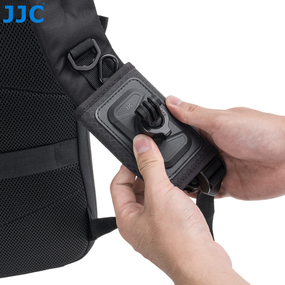 JJC Action Camera Shoulder Strap Mount with Large Velcro D-ring Knob-Locking Ball Head 62° Flexible Angle for Osmo 360 Action 6 5 Pro 4 Insta360 X5 X4 Air Gopro Hero 13 12 11 Climbing Hiking POV recording Black - Image 5