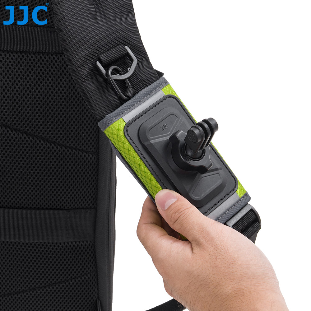 JJC Action Camera Shoulder Strap Mount with Large Velcro D-ring Knob-Locking Ball Head 62° Flexible Angle for Osmo 360 Action 6 5 Pro 4 Insta360 X5 X4 Air Gopro Hero 13 12 11 Climbing Hiking POV recording Green - Image 5