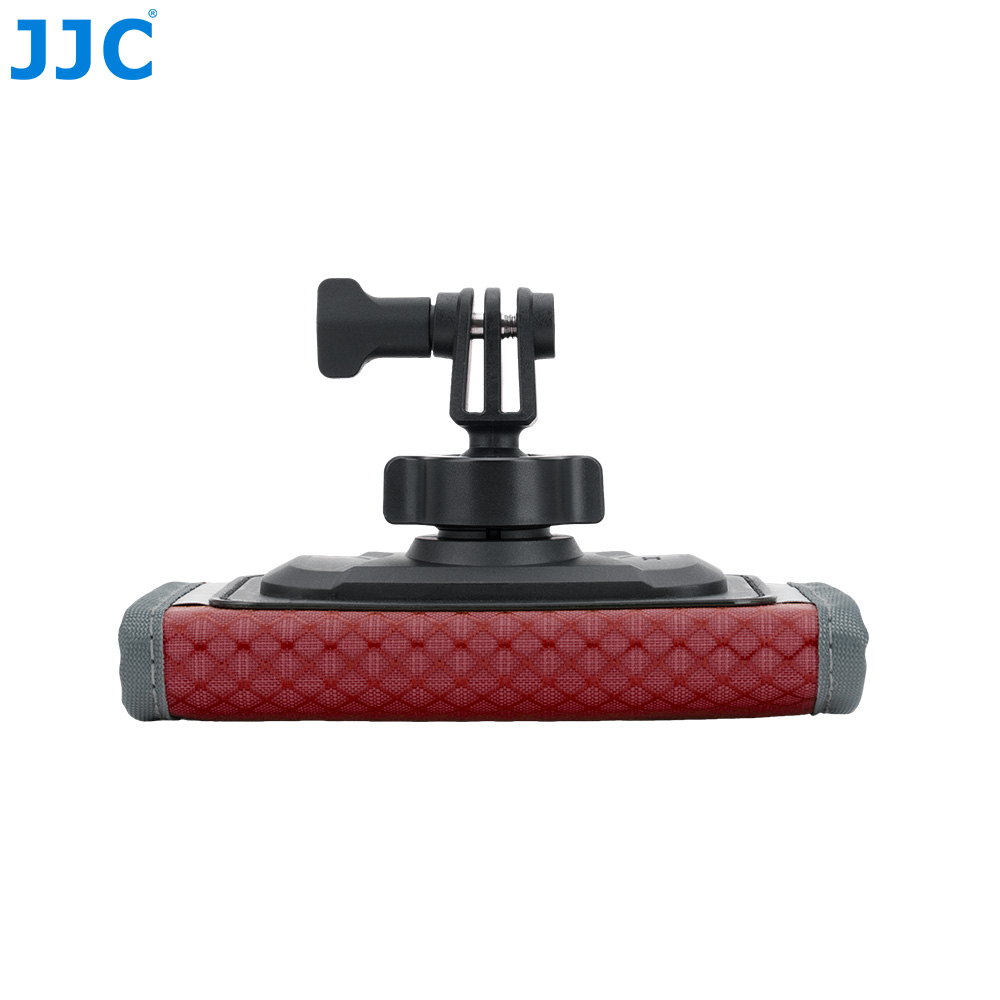JJC Action Camera Shoulder Strap Mount with Large Velcro D-ring Knob-Locking Ball Head 62° Flexible Angle for Osmo 360 Action 6 5 Pro 4 Insta360 X5 X4 Air Gopro Hero 13 12 11 Climbing Hiking POV recording Red - Image 3