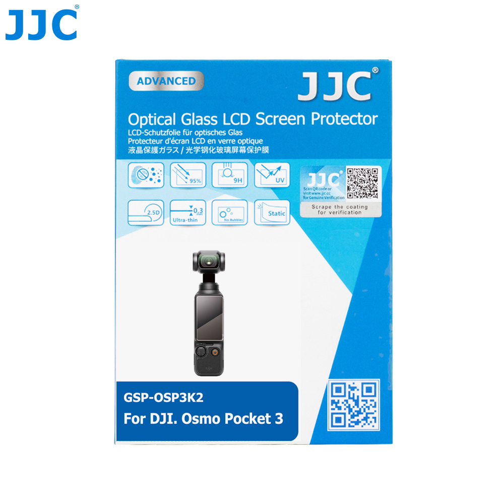 JJC 1 Pack Glass Protector for Osmo Pocket 4 Pocket 3 Xtra Muse Screen & Lens Full Coverage Anti UV Water Oil Fingerprint-Resistant Coating 9H Optical Glass 2.5D Round Edge - Image 9