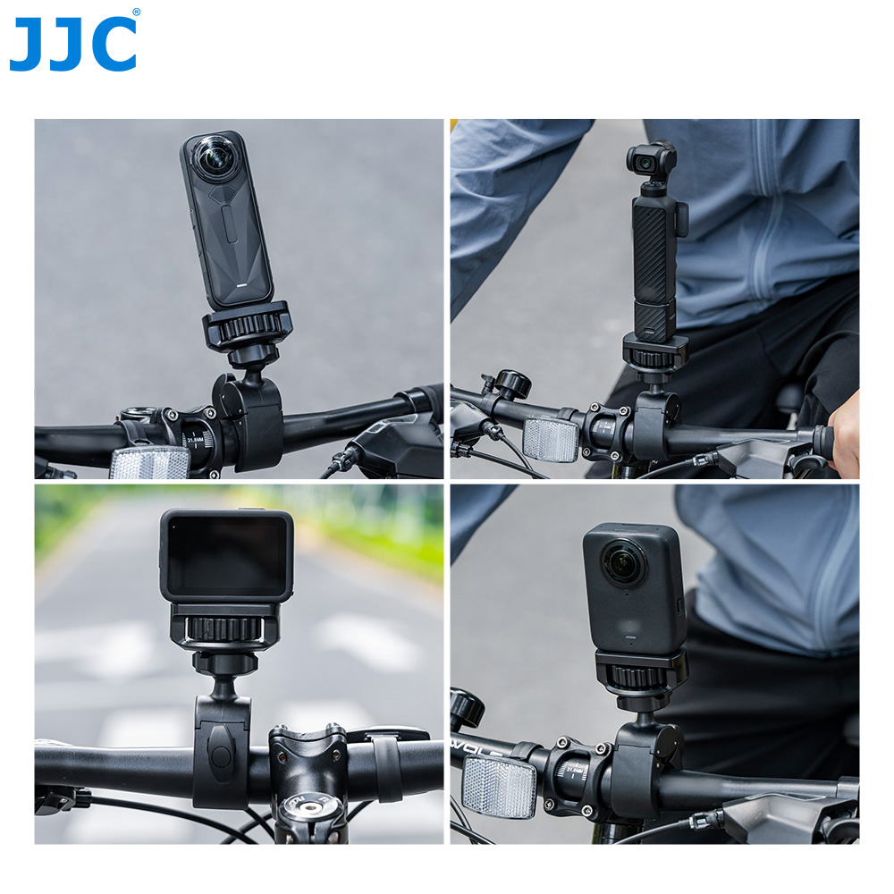 JJC Universal 1/4"-20 Screw Handlebar Mount for Osmo Pocket 4 Nano Action 6 Insta X5 X4 Air Sony RX100 Canon V10 Compact Cameras with Nylon Clamp Quick Install TPE Rubber Increase Friction for Flexible Multi-Angle Shooting - Image 3