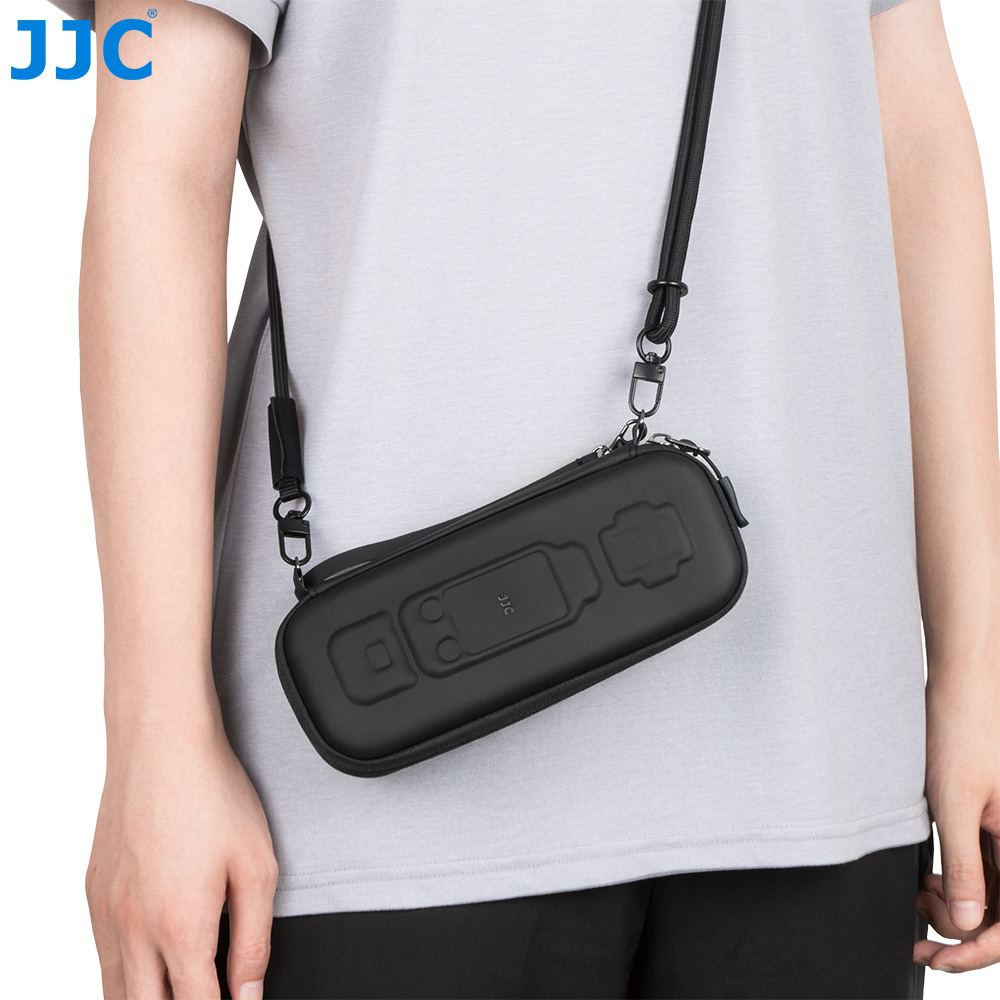 JJC Hard Shell Full coverage Case for Osmo Pocket 4P Splash-Proof Custom-Molded Velvet Lining Prevent Bumps Scratches with Quick-Release Carabiner Black - Image 9