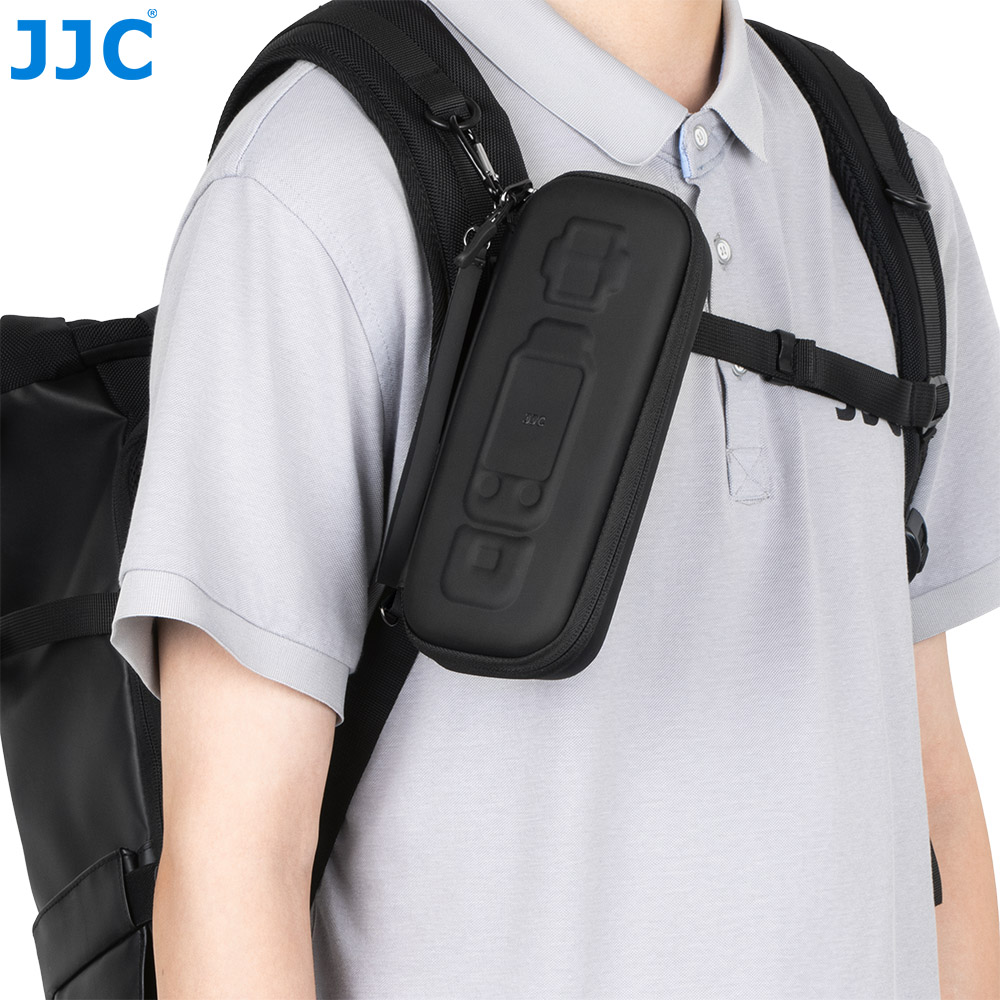 JJC Hard Shell Full coverage Case for Osmo Pocket 4P Splash-Proof Custom-Molded Velvet Lining Prevent Bumps Scratches with Quick-Release Carabiner Black - Image 10
