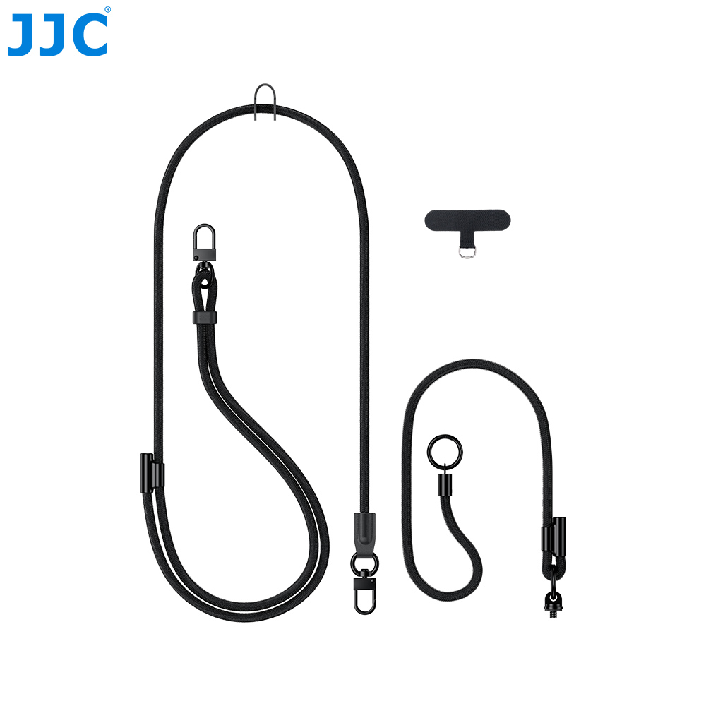 JJC Neck Strap for Osmo Pocket 4P Pocket 4 Pocket 3 Xtra Muse Insta360 Luna Ultra iPhone 17 Air Pro Max Adjustable 32-Spindle Round Cord Woven with Safety Cord Phone Tether Tab 1/4" Lanyard Screw Black - Image 10
