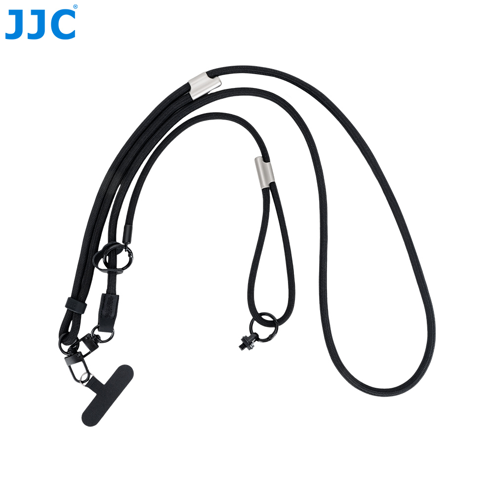 JJC Neck Strap for Osmo Pocket 4P Pocket 4 Pocket 3 Xtra Muse Insta360 Luna Ultra iPhone 17 Air Pro Max Adjustable 32-Spindle Round Cord Woven with Safety Cord Phone Tether Tab 1/4" Lanyard Screw Black - Image 6