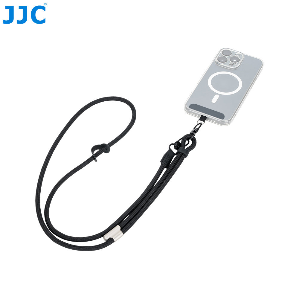 JJC Neck Strap for Osmo Pocket 4P Pocket 4 Pocket 3 Xtra Muse Insta360 Luna Ultra iPhone 17 Air Pro Max Adjustable 32-Spindle Round Cord Woven with Safety Cord Phone Tether Tab 1/4" Lanyard Screw Black - Image 7
