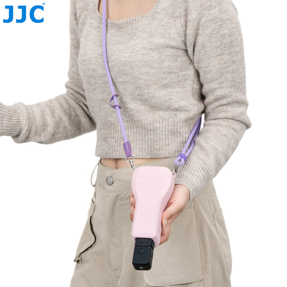 JJC Neck Strap for Osmo Pocket 4P Pocket 4 Pocket 3 Xtra Muse Insta360 Luna Ultra iPhone 17 Air Pro Max Adjustable 32-Spindle Round Cord Woven with Safety Cord Phone Tether Tab 1/4" Lanyard Screw Purple - Image 9
