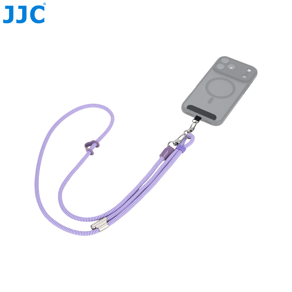 JJC Neck Strap for Osmo Pocket 4P Pocket 4 Pocket 3 Xtra Muse Insta360 Luna Ultra iPhone 17 Air Pro Max Adjustable 32-Spindle Round Cord Woven with Safety Cord Phone Tether Tab 1/4" Lanyard Screw Purple - Image 5