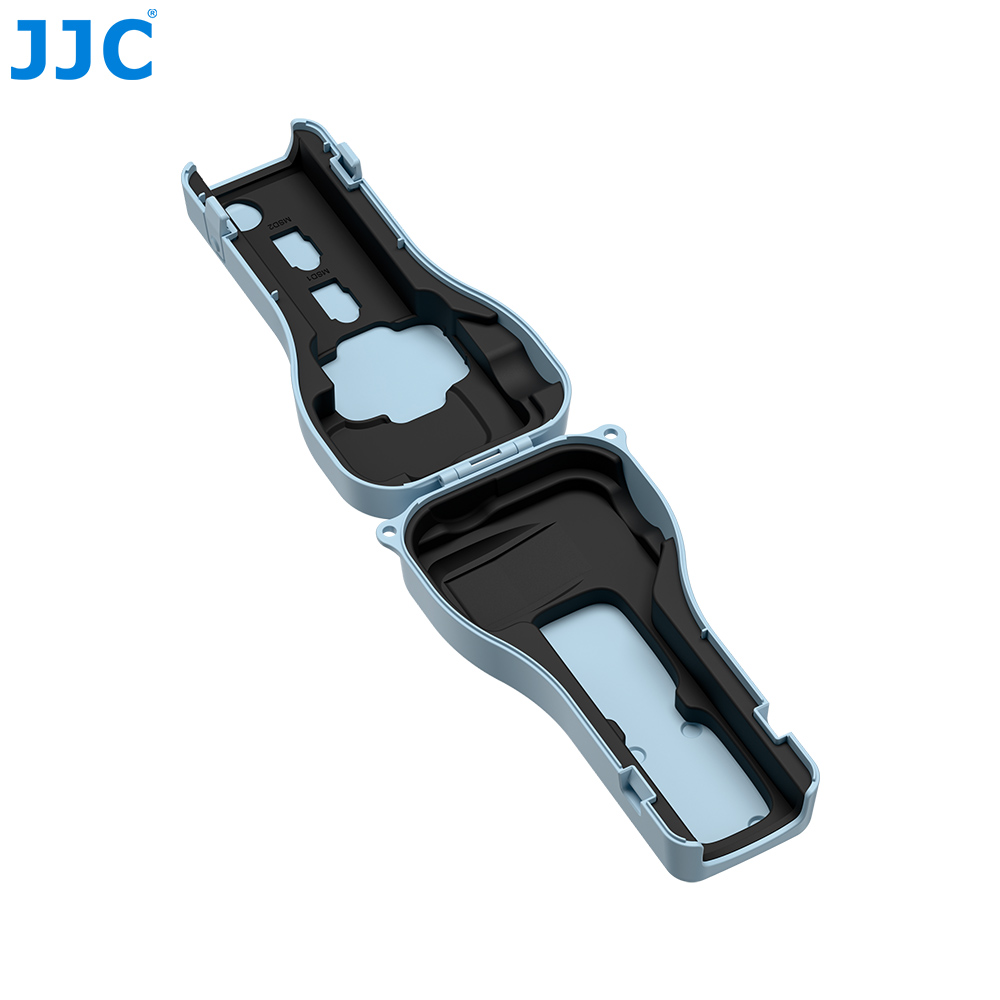 JJC Protective Case for Osmo Pocket 4P Gimbal Full Wrap High-Resilience Silicone Padding Spring Clip with 3 filter 2 TF card Slots Lanyard Hole Blue - Image 3