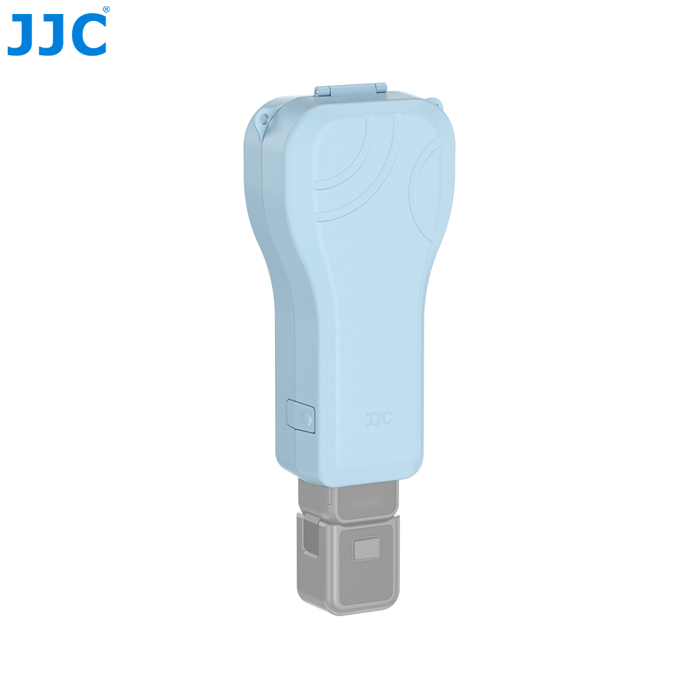 JJC Protective Case for Osmo Pocket 4P Gimbal Full Wrap High-Resilience Silicone Padding Spring Clip with 3 filter 2 TF card Slots Lanyard Hole Blue - Image 6
