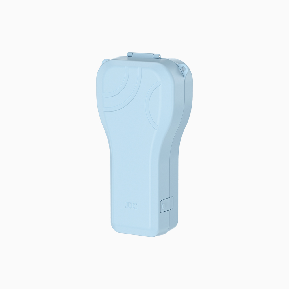JJC Protective Case for Osmo Pocket 4P Gimbal Full Wrap High-Resilience Silicone Padding Spring Clip with 3 filter 2 TF card Slots Lanyard Hole Blue