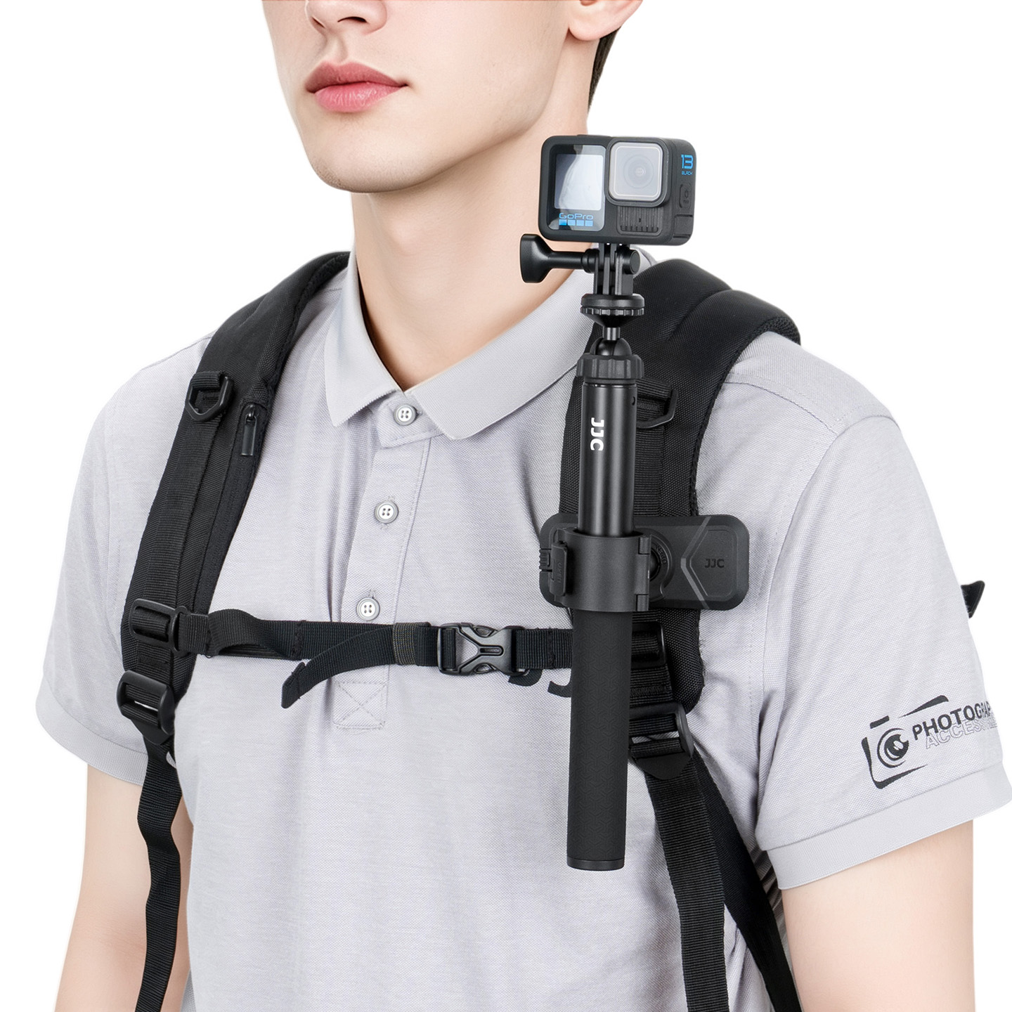 JJC Universal 3 Prong Selfie Stick for Osmo 360 II Isnta360 X6 X5 X4 Air Xtra Sphra 360 GoPro Hero 13 12 11 10 9 8 with Non-Slip Silicone Handle Multi-Angle Adjustable Ball Head 7 Stages 29-169 cm Extendable, 1/4“-20 Screw & Threaded Bottom with Lanyard Hole & Wrist Strap - Image 10