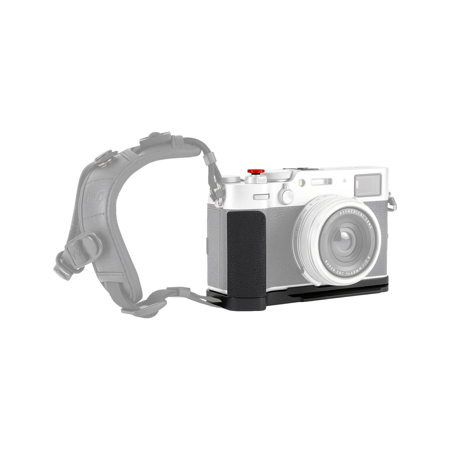 JJC Upgraded Hand Grip Kit for Fujifilm X100VI Silicone Grip Lightweight Aluminum Arca-Type Quick Release Plate with SD Cards Slot 1/4"-20 Threaded Socket with Shutter Button Hot Shoe Cover Strap Hole Black - Image 9