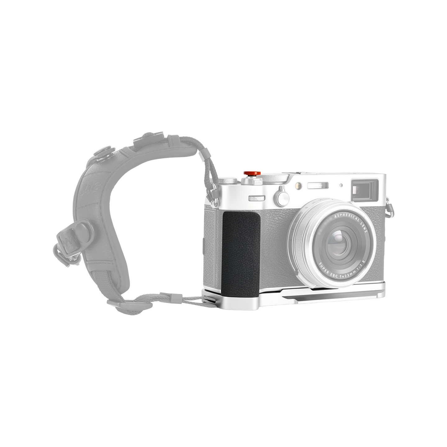 JJC Upgraded Hand Grip Kit for Fujifilm X100VI Silicone Grip Lightweight Aluminum Arca-Type Quick Release Plate with SD Cards Slot 1/4"-20 Threaded Socket with Shutter Button Hot Shoe Cover Strap Hole Silver - Image 9