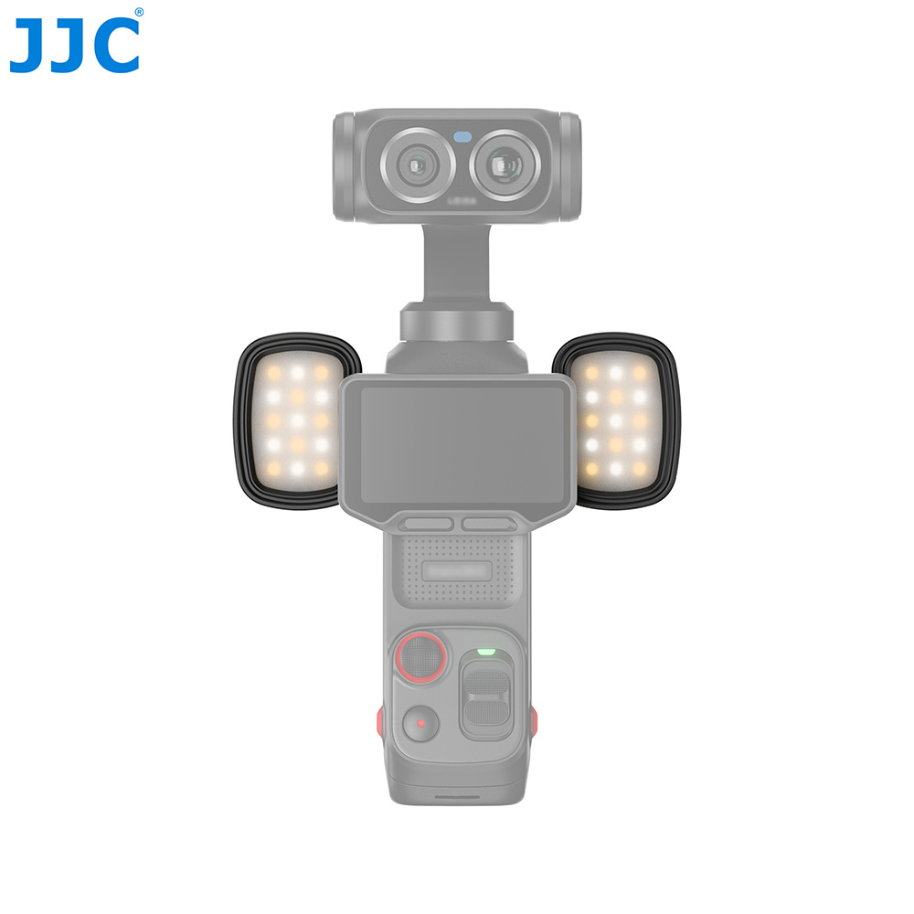 JJC Dual Mini LED Fill Light Set for Insta360 Luna Ultra with Magnetic Windproof Mount Built-in Battery Type-C Port 3 Steps Temperature & Brightness Multi-Angle Adjustable Won't affect Gimbal for Night Vlogging Auxiliary Lighting Comes with Mic Windshield - Image 9
