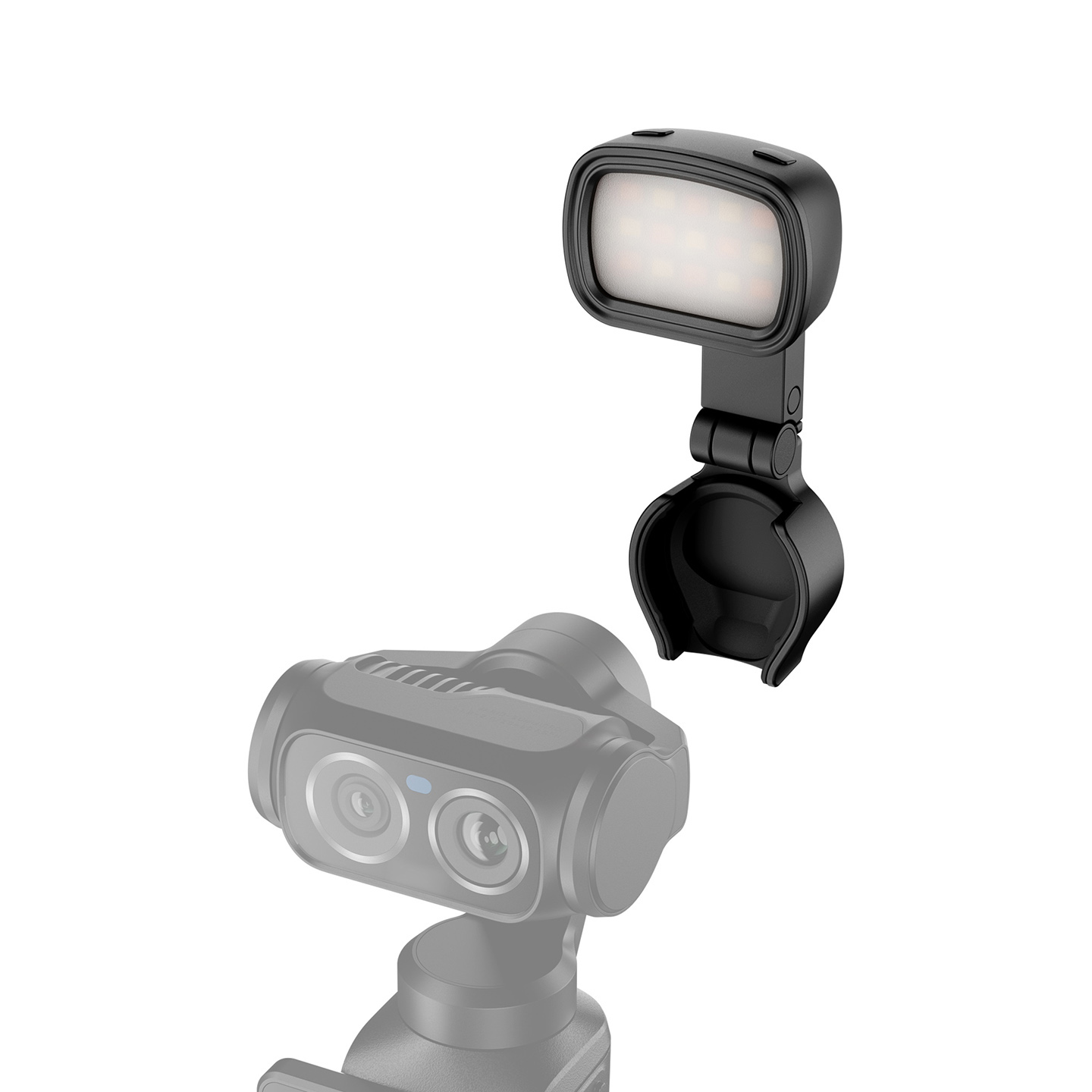 JJC Single Mini LED Fill Light Set for Insta360 Luna Ultra with Magnetic Windproof Mount Built-in Battery Type-C Port 3 Steps Temperature & Brightness Multi-Angle Adjustable Won't affect Gimbal for Night Vlogging Auxiliary Lighting - Image 7