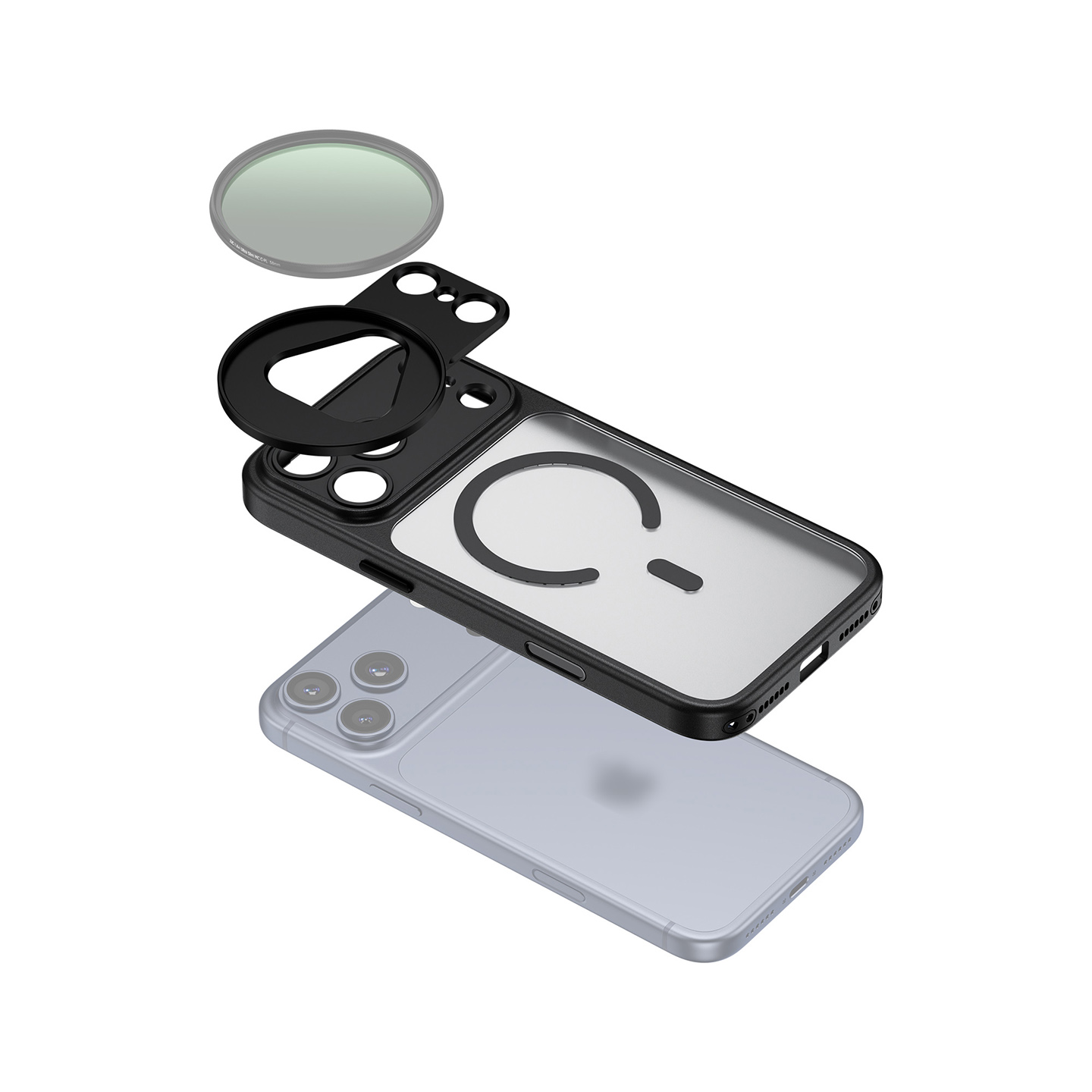 JJC Magnetic Detachable 58mm Filter Adapter Phone Case for iPhone 17 Pro Max Lightweight TPU+PC Construction N52 Magsafe Shock Proof Lens Wrapped Precision Hole with Lanyard Hole - Image 9