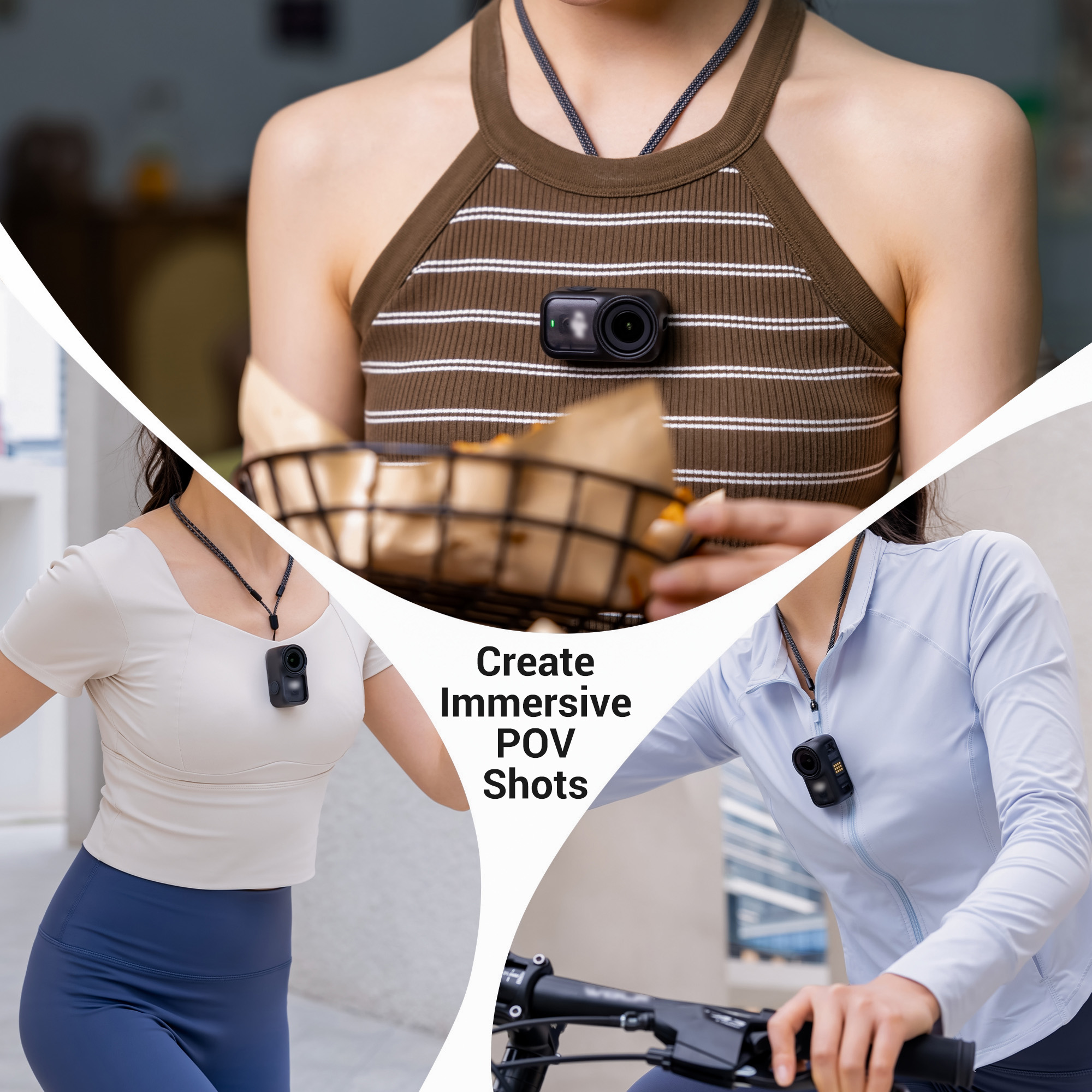 JJC Magnetic Nekc Lanyard Mount for Osmo Nano Xtra Atto Insta360 GO 3 with Skin-Friendly Silicone Air Cushion Adjustable Cord Anti-Shake Chest Strap Hands-Free POV Shooting - Image 4