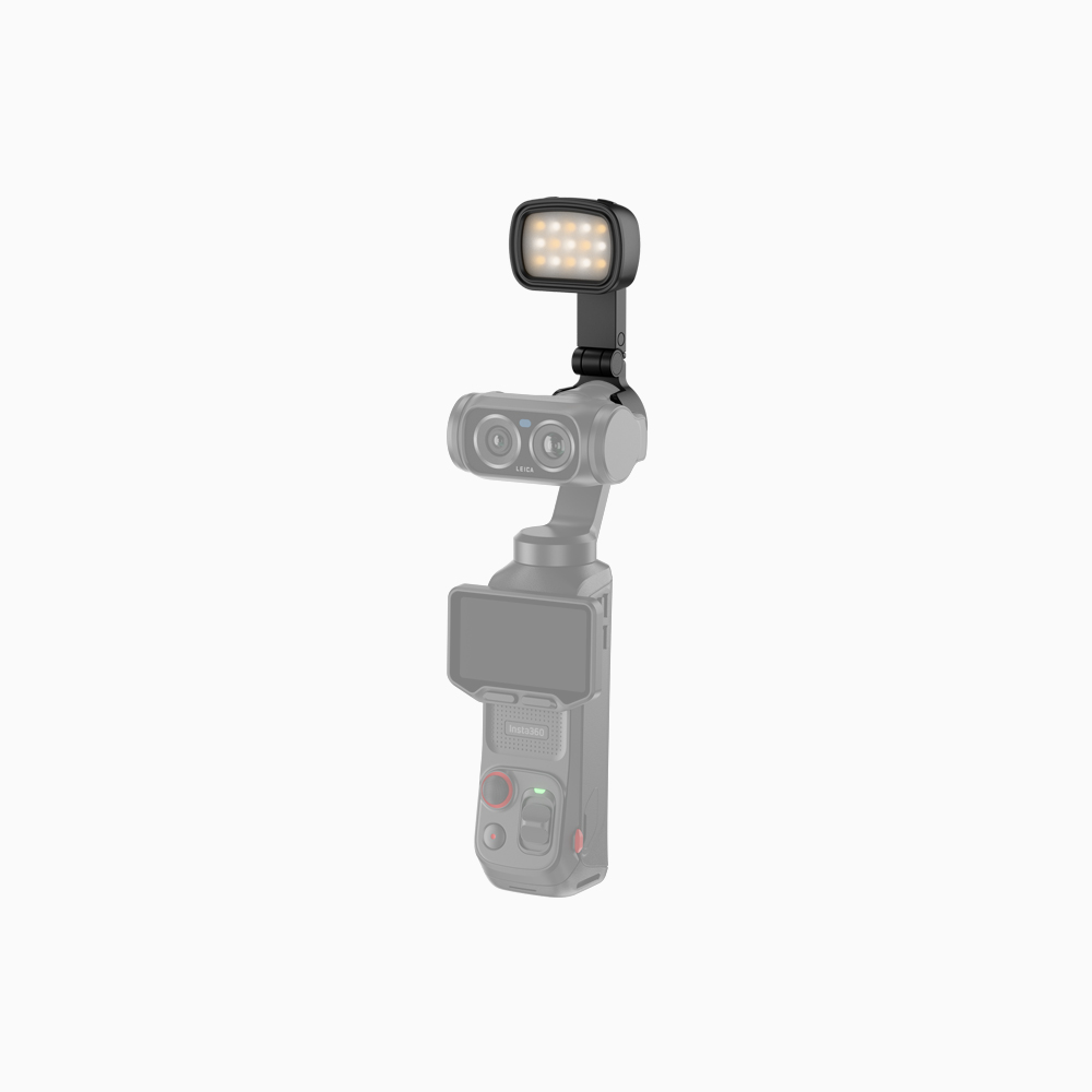 JJC Single Mini LED Fill Light Set for Insta360 Luna Ultra with Magnetic Windproof Mount Built-in Battery Type-C Port 3 Steps Temperature & Brightness Multi-Angle Adjustable Won't affect Gimbal for Night Vlogging Auxiliary Lighting - Image 2