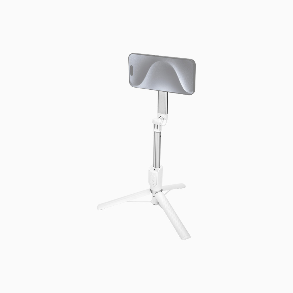JJC Magnetic Selfie Stick Tripod for iPhone Air 17 16 15 14 13 12 Pro Max 3-Prong Mount for GoPro Hero 13 12 11 Osmo Action cam Portable Extendable with Non-slip Silicone Footpads White - Image 2