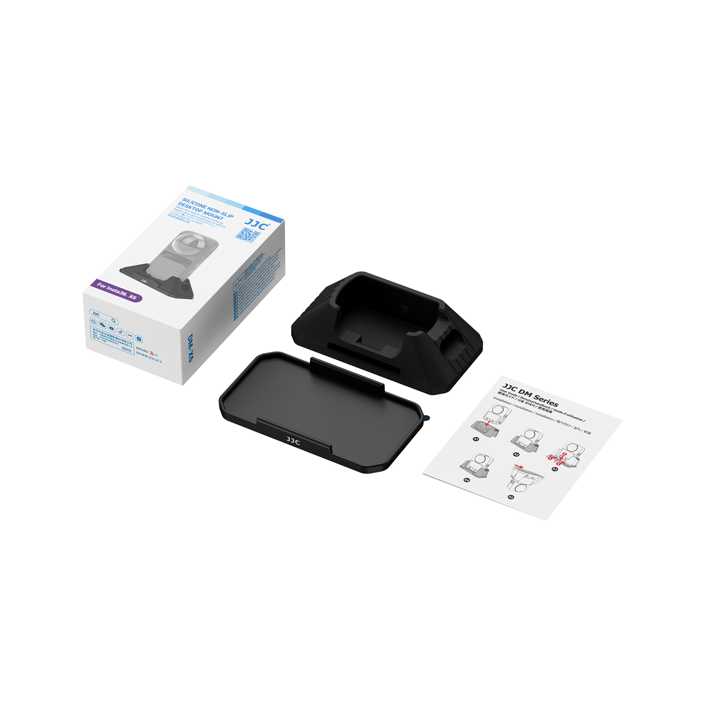 JJC Silicone Dashboard Desk Mount for Insta360 X6 with Large Adhesive Base for Secure Protection, Live Streaming & Unobstructed Charging Vlog Content Recording Accessories - Image 10