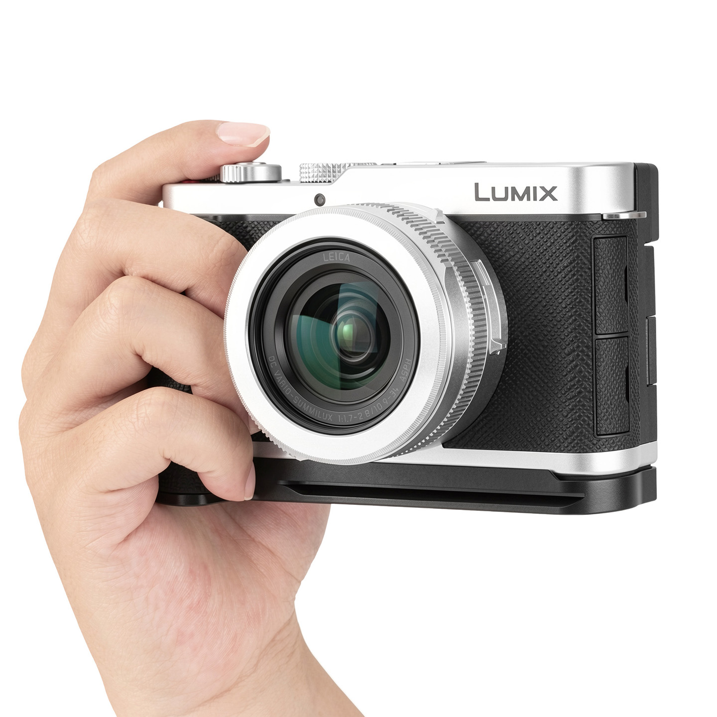JJC Camera Grip for Panasonic LUMIX L10 Aluminum Frame Son-Slip Full Silicone Wrap Simulate Texture Grip with 1/4"-20 Threaded Hole Arca-Type Quick Release Plate Strap Hole - Image 10