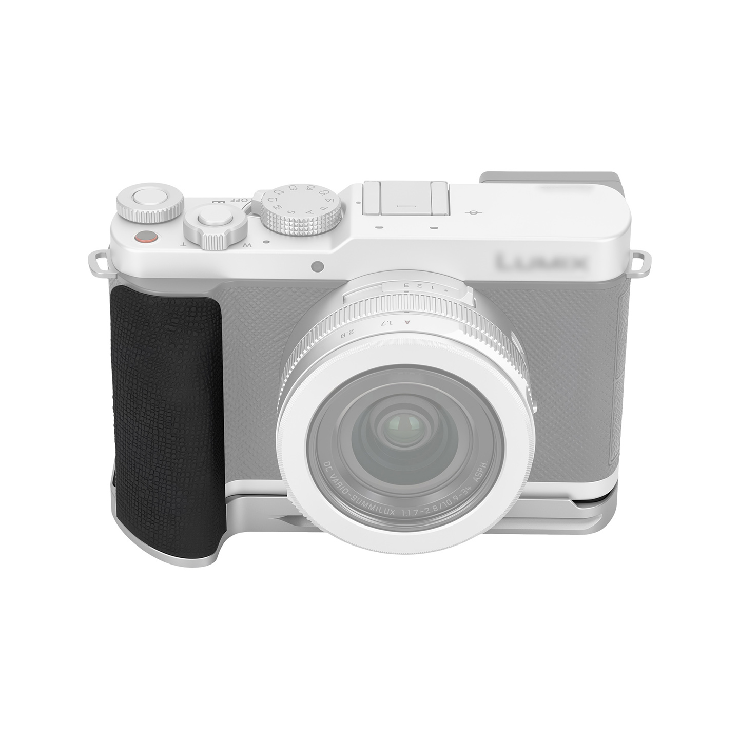 JJC Camera Grip for Panasonic LUMIX L10 Aluminum Frame Son-Slip Full Silicone Wrap Simulate Texture Grip with 1/4"-20 Threaded Hole Arca-Type Quick Release Plate Strap Hole Silver - Image 8
