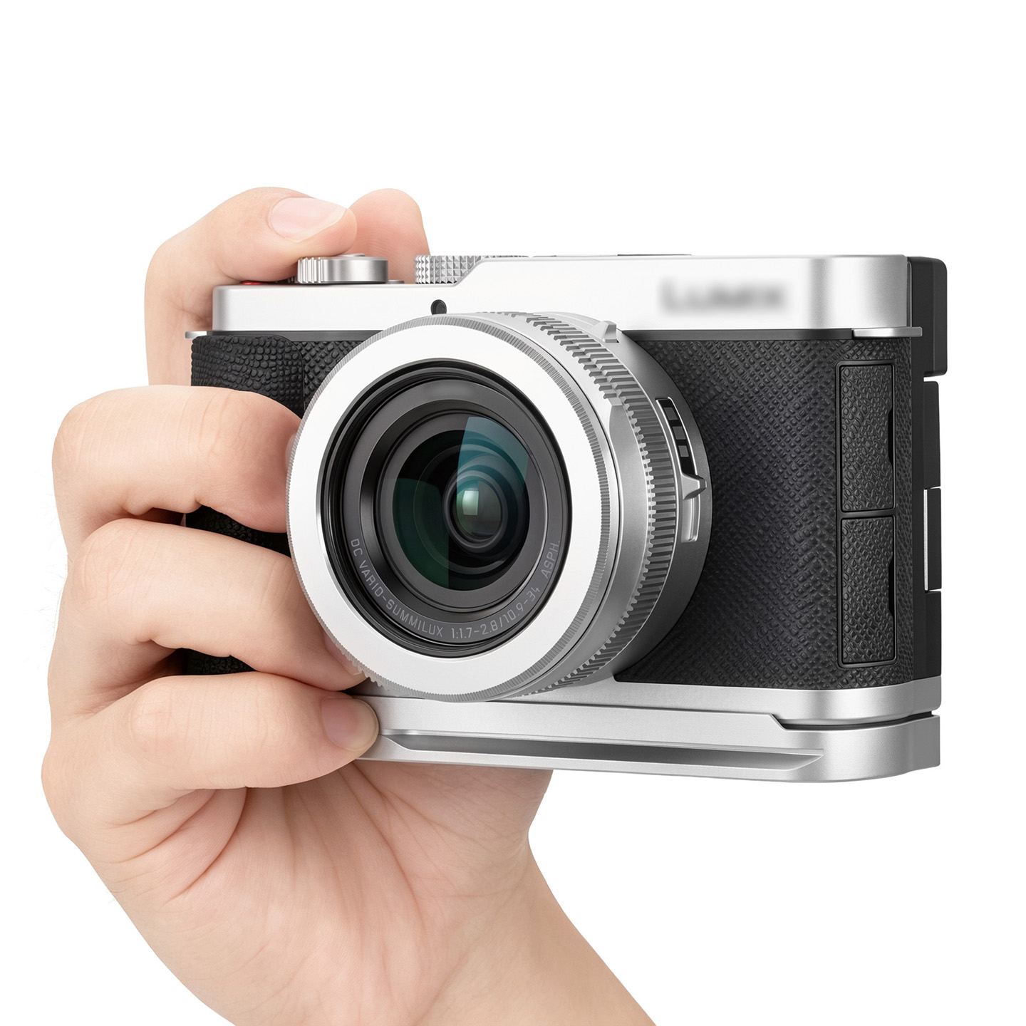 JJC Camera Grip for Panasonic LUMIX L10 Aluminum Frame Son-Slip Full Silicone Wrap Simulate Texture Grip with 1/4"-20 Threaded Hole Arca-Type Quick Release Plate Strap Hole Silver - Image 10