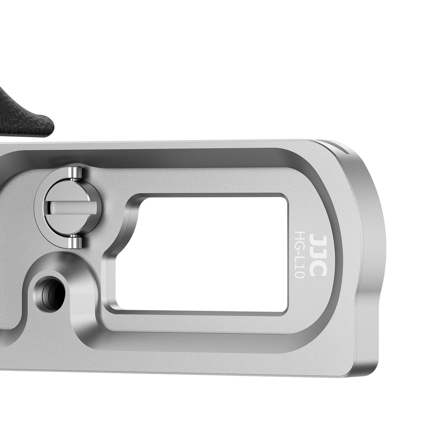JJC Camera Grip for Panasonic LUMIX L10 Aluminum Frame Son-Slip Full Silicone Wrap Simulate Texture Grip with 1/4"-20 Threaded Hole Arca-Type Quick Release Plate Strap Hole Silver - Image 6