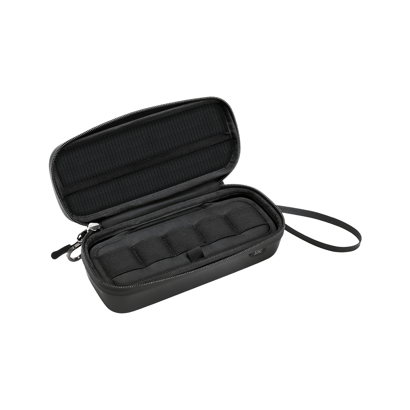JJC Storage Case for Osmo Pocket 4P, Splashproof Multi Hard Shell Protection, Soft Inner Absorb Impact, 3-Layer Storage Layout, Slots for Filters, TF cards, with Detachable Wrist Strap, Carabiner - Image 3