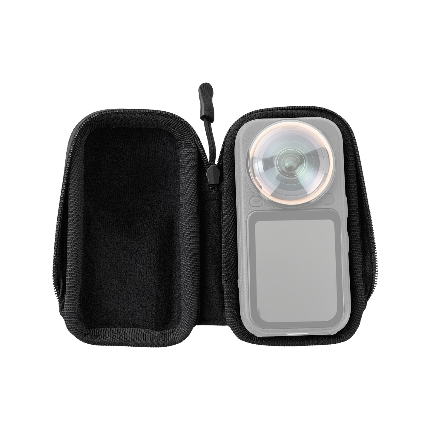JJC Hard Shell Protective Case for Insta360 X6, Dust, Splash-Proof Soft Velvet Lining Prevent Scratches with Carabiner Clip, Bottom Opening Allows Mounting Tripod - Image 7