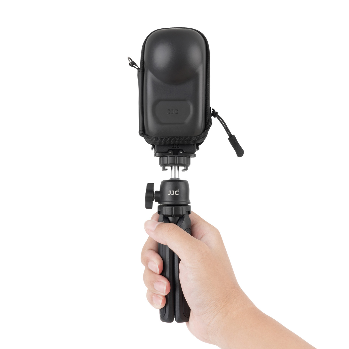 JJC Hard Shell Protective Case for Insta360 X6, Dust, Splash-Proof Soft Velvet Lining Prevent Scratches with Carabiner Clip, Bottom Opening Allows Mounting Tripod - Image 10
