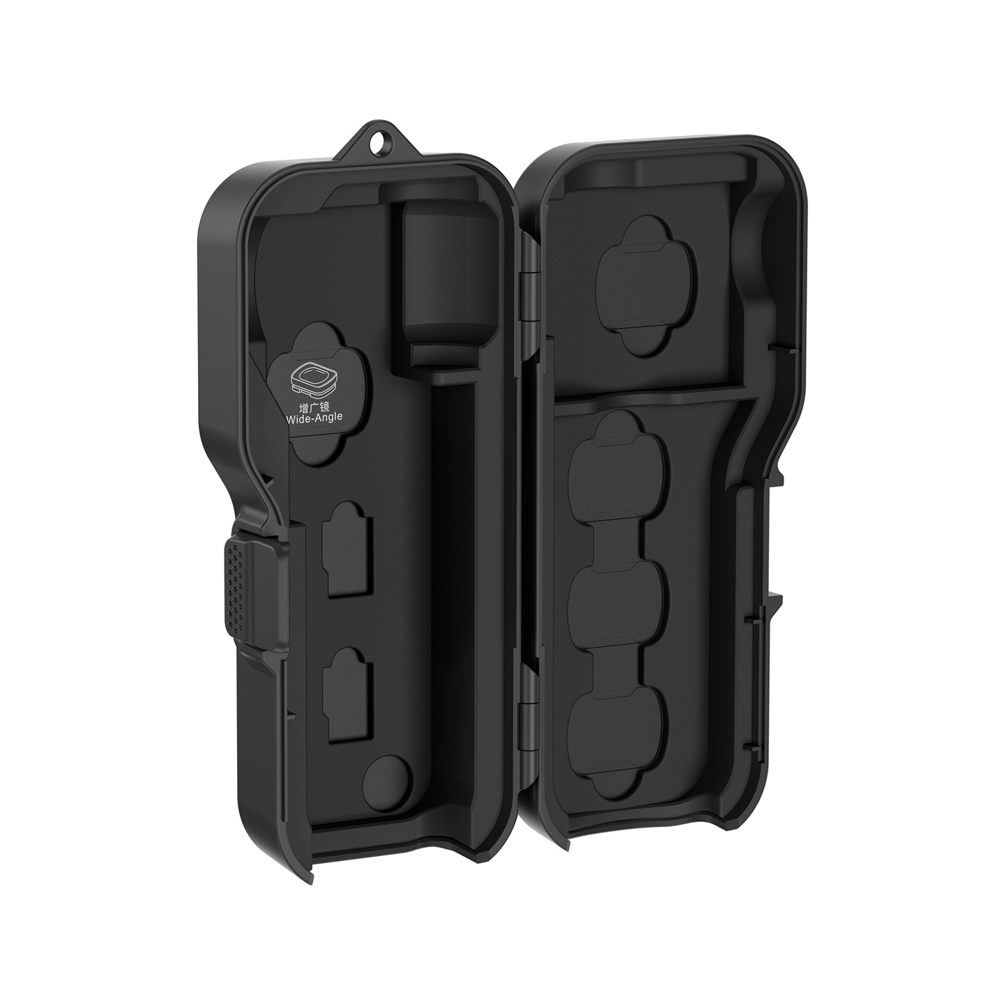 JJC Upgraded Protective Case for Osmo Pocket 4 with Clamp Attached, Osmo Pocket 3, Xtra Muse, 5 Filters, 2 TF Cards Slots, Thickened Silicone Pad, Alloy Hinges, Bottom Opening for Extended Handle & Tripod Black - Image 3