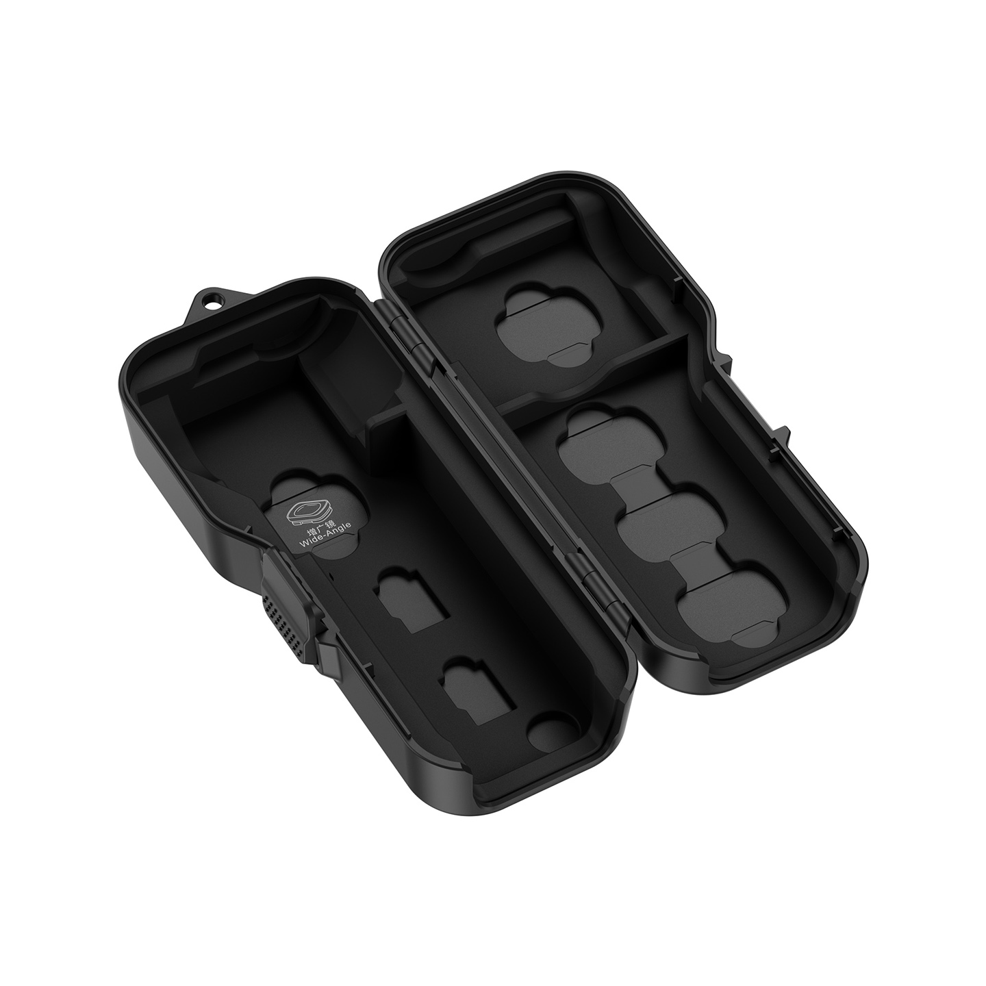 JJC Upgraded Protective Case for Osmo Pocket 4 with Clamp Attached, Osmo Pocket 3, Xtra Muse, 5 Filters, 2 TF Cards Slots, Thickened Silicone Pad, Alloy Hinges, Bottom Opening for Extended Handle & Tripod Black - Image 6